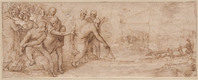 K IX 038
<br/>
Mozes en de Israëlieten aan de oever van de Rode Zee
<br/>
<em>Zuccaro, Federico (1540/41-1609)</em>